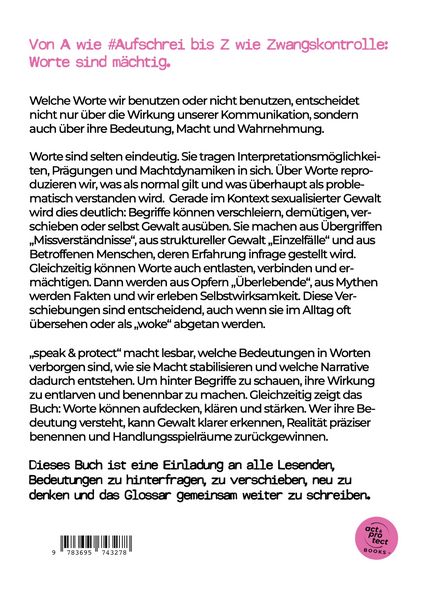 Produktbild: speak & protect - Das Glossar der sexualisierten Gewalt