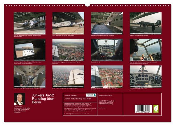 Produktbild: Junkers Ju-52 Rundflug &uuml;ber Berlin (Wandkalender 2026 DIN A2 quer), CALVENDO Monatskalender