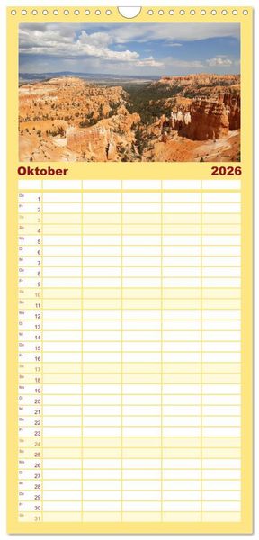 Produktbild: Familienplaner 2026 - Discover the West mit 5 Spalten (Wandkalender, 21 x 45 cm) CALVENDO