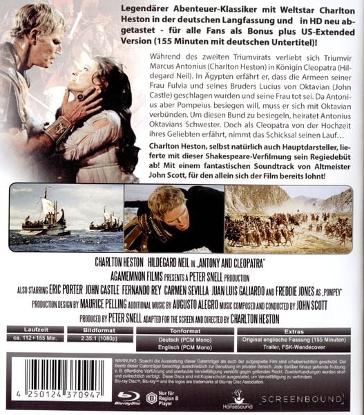 Produktbild: Antonius und Cleopatra - Kino Langfassung (inkl. 155 Min. US-Extended Version, in HD neu abgetastet)
