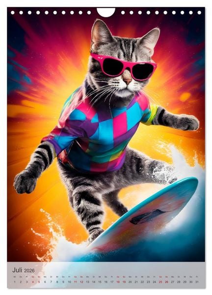 Produktbild: Outdoorsport f&uuml;r Katzen (Wandkalender 2026 DIN A4 hoch), CALVENDO Monatskalender