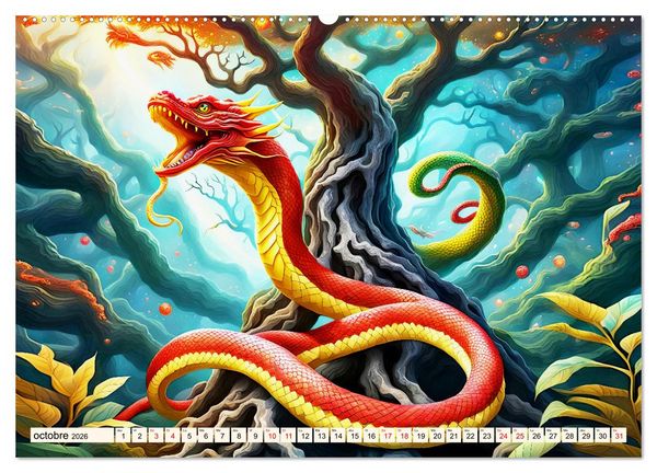 Produktbild: Gardiens mystiques (Calendrier mural 2026 DIN A2 vertical) calendrier de bureau