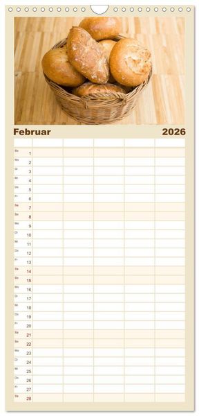 Produktbild: Familienplaner 2026 - Brot & Kaffee Impressionen 2026 mit 5 Spalten (Wandkalender, 21 x 45 cm) CALVENDO