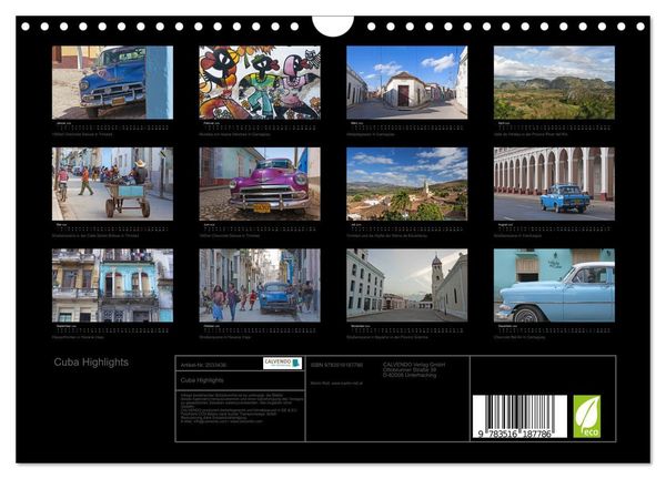 Produktbild: Cuba Highlights (Wandkalender 2026 DIN A4 quer), CALVENDO Monatskalender