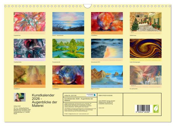 Produktbild: Kunstkalender 2026 - Augenblicke der Malerei (Wandkalender 2026 DIN A3 quer), CALVENDO Monatskalender