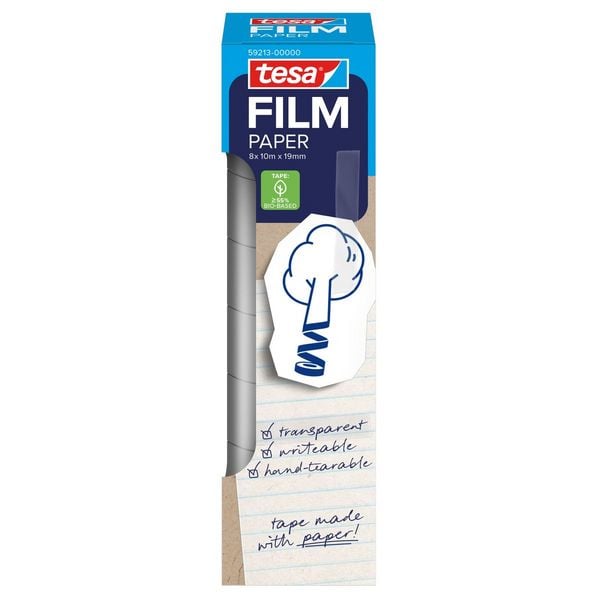 TESA Klebeband Film paper, 19 mm x 10 m 8 Rollen