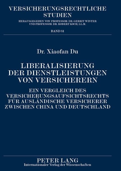 Produktbild: Liberalisierung der Dienstleistungen von Versicherern