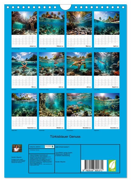 Produktbild: T&uuml;rkisblauer Genuss (Wandkalender 2026 DIN A4 hoch), CALVENDO Monatskalender