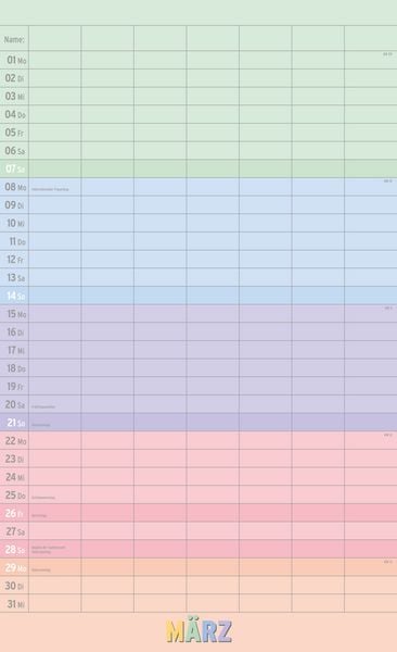 Produktbild: Megaplaner 2027 mit 7 Spalten