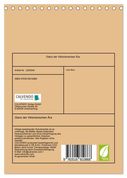 Produktbild: Glanz der Viktorianischen &Auml;ra (Tischkalender 2027 DIN A5 hoch), CALVENDO Monatskalender