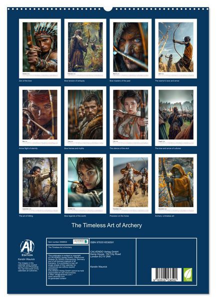 Produktbild: The Timeless Art of Archery (High Quality Premium Wall Calendar 2026 DIN A2 portrait),CALVENDO 12 Month Wall Calendar