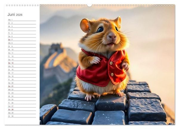 Produktbild: Nagertrip - Ein kleiner Hamster entdeckt die gro&szlig;e Welt (Wandkalender 2026 DIN A2 quer), CALVENDO Monatskalender