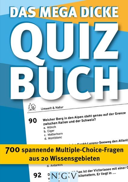 Das mega dicke Quizbuch (blau), Taschenbuch von , Naumann & Göbel, 9783625198161