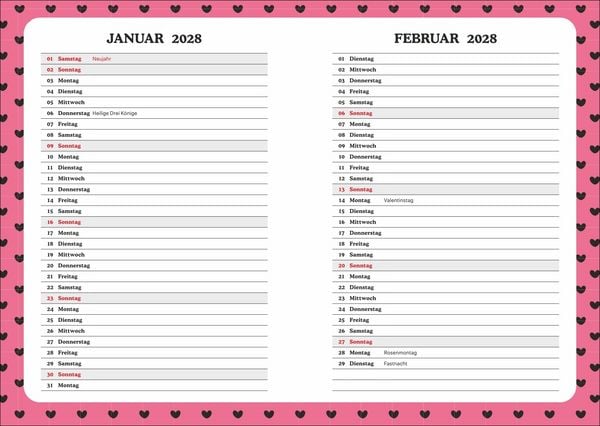 Produktbild: Hello Kitty 17-Monats-Kalenderbuch A5 2027 - 17 Monate. Von August 2026 bis Dezember 2027