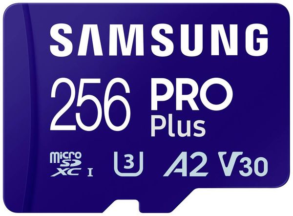 Samsung PRO Plus microSDXC-Karte 256 GB A2 Application Performance Class, v30 Video Speed Class, UHS-I inkl. SD-Adapter
