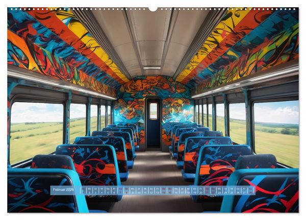 Produktbild: Graffiti Train (hochwertiger Premium Wandkalender 2026 DIN A2 quer), Kunstdruck in Hochglanz