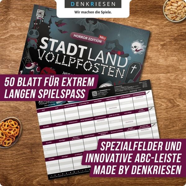 Produktbild: DENKRIESEN - STADT LAND VOLLPFOSTEN&reg; - HORROR EDITION - "Jetzt wird&rsquo;s gruselig." - A4