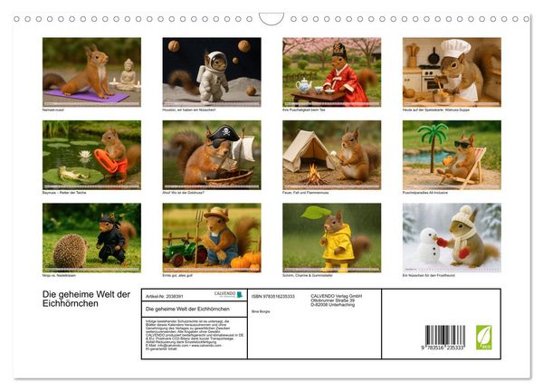 Produktbild: Die geheime Welt der Eichh&ouml;rnchen (Wandkalender 2026 DIN A3 quer), CALVENDO Monatskalender