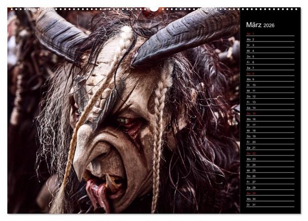 Produktbild: Krampus Kalender 2026 (Wandkalender 2026 DIN A2 quer), CALVENDO Monatskalender