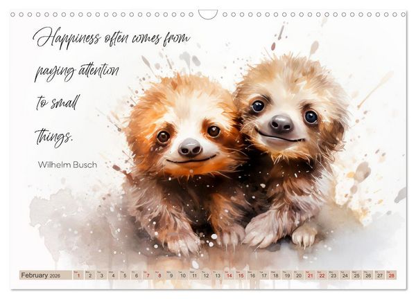 Produktbild: MOTIVATION Sayings with cute animal cubs (Wall Calendar 2026 DIN A3 landscape), CALVENDO 12 Month Wall Calendar