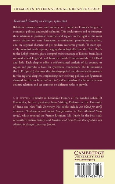 Produktbild: Town and Country in Europe, 1300 1800