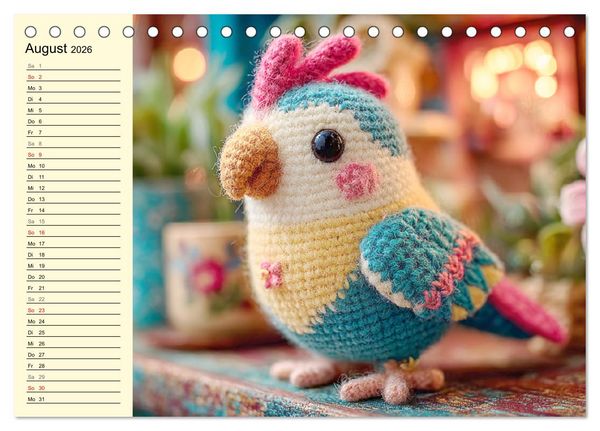 Produktbild: Kleine Freunde aus Wolle. Zauberhaft geh&auml;kelte Tierchen (Tischkalender 2026 DIN A5 quer), CALVENDO Monatskalender