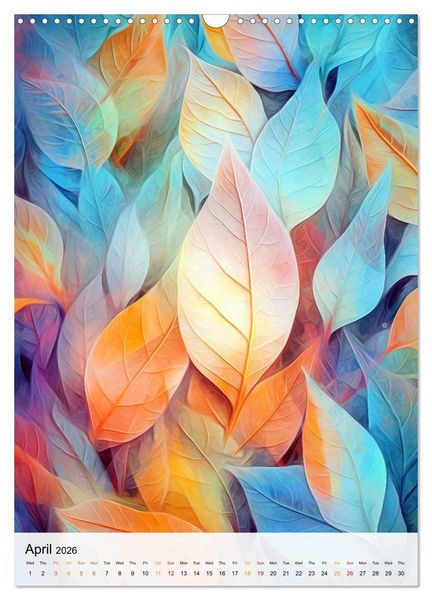 Produktbild: Artistic Leaves (Wall Calendar 2026 DIN A3 portrait), CALVENDO 12 Month Wall Calendar