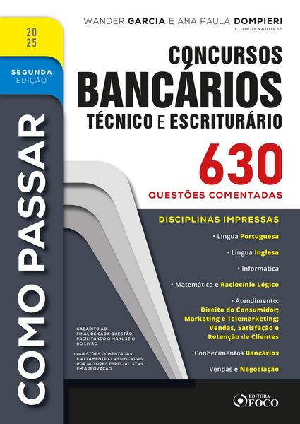 Produktbild: Como Passar em Concursos Banc&aacute;rios - T&eacute;cnico e Escritur&aacute;rio - 2&ordf; Ed - 2025