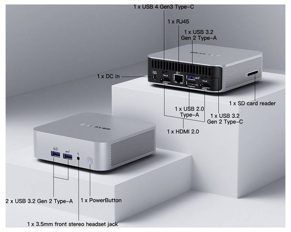 Produktbild: GEEKOM Mini PC A6 AMD Ryzen 7 6800(H) 4.7 GHz 16 GB RAM 512 GB SSD AMD Radeon&reg; 680 M Win 11 Pro Mini A6