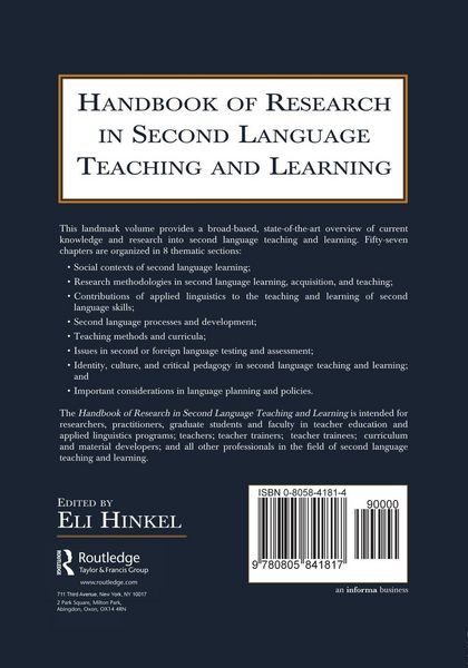 Produktbild: Handbook of Research in Second Language Teaching and Learning