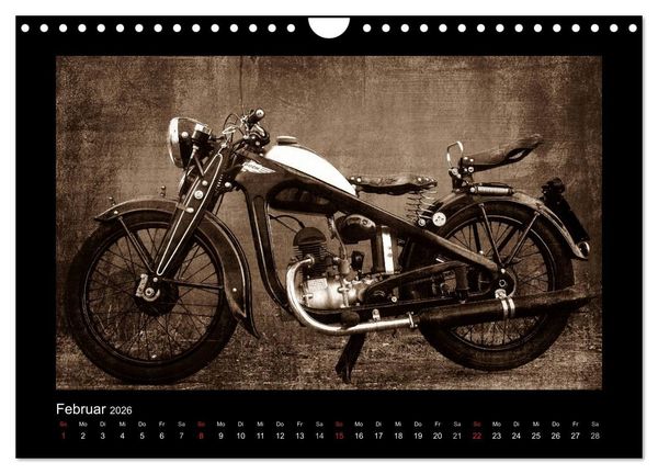 Produktbild: Motorrad Oldtimer (Wandkalender 2026 DIN A4 quer), CALVENDO Monatskalender
