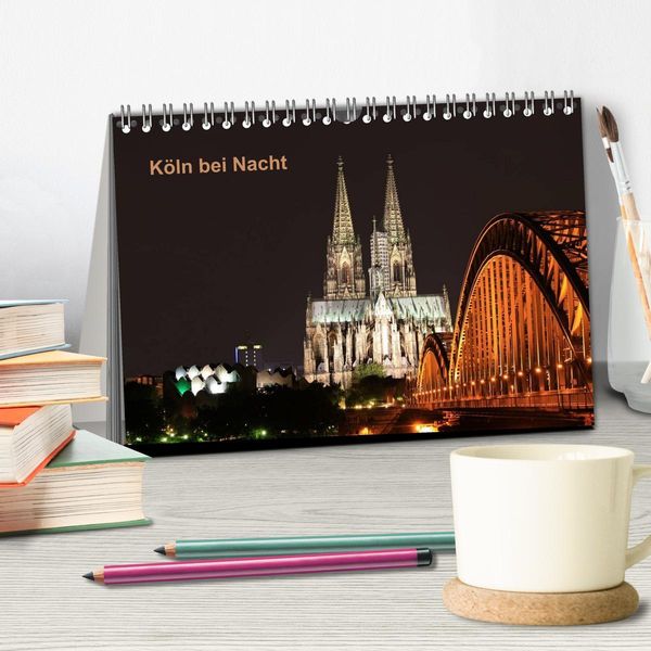 Produktbild: K&ouml;ln bei Nacht (Tischkalender 2026 DIN A5 quer), CALVENDO Monatskalender