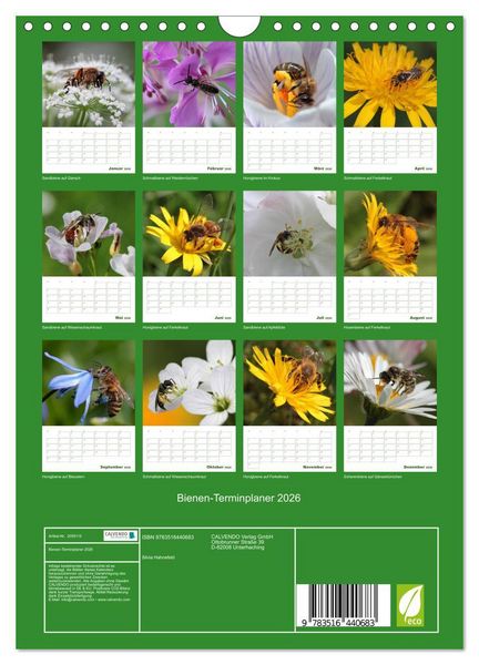 Produktbild: Bienen-Terminplaner 2026 (Wandkalender 2026 DIN A4 hoch), CALVENDO Monatskalender