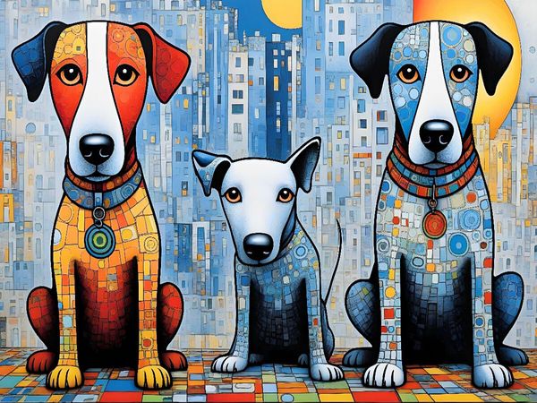 Produktbild: CALVENDO Puzzle Bunte Hunde - Reinschnuppern ins neue Jahr | 1000 Teile Lege-Gr&ouml;&szlig;e 64x48cm Foto-Puzzle f&uuml;r gl&uuml;ckliche Stunden