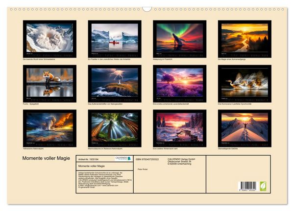Produktbild: Momente voller Magie (Wandkalender 2026 DIN A2 quer), CALVENDO Monatskalender