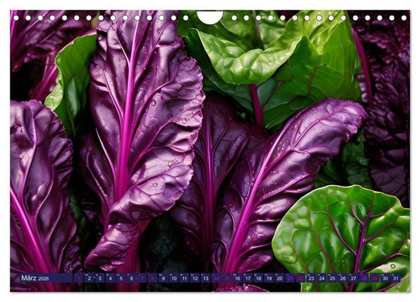 Produktbild: BLAU - Gem&uuml;se und Obst - Farbexplosion (Wandkalender 2026 DIN A4 quer), CALVENDO Monatskalender