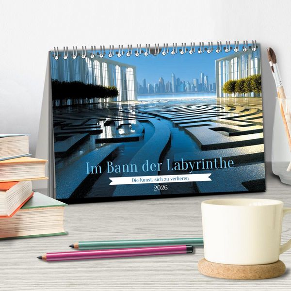 Produktbild: Im Bann der Labyrinthe - Die Kunst sich zu verlieren (Tischkalender 2026 DIN A5 quer), CALVENDO Monatskalender
