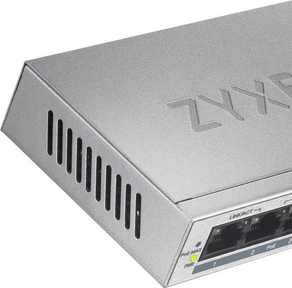 Produktbild: ZyXEL GS1005HP-EU0101F GS1005HP-EU0101F Netzwerk Switch 5 Port 2000MBit/s PoE-Funktion