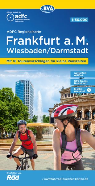 Produktbild: ADFC-Regionalkarte Frankfurt a. M. Wiesbaden /Darmstadt, 1:50.000, mit Tagestour