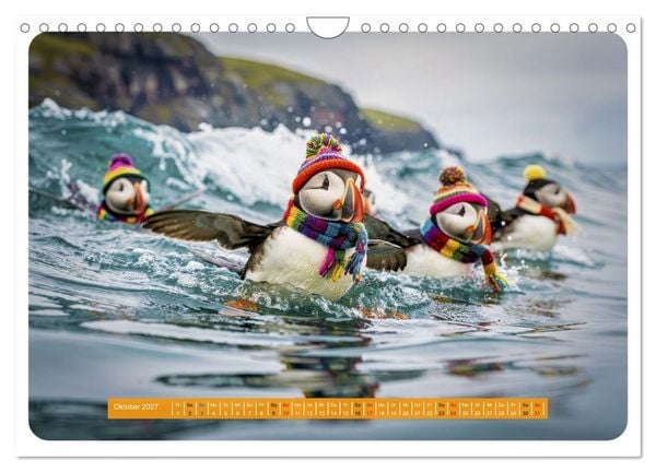 Produktbild: Lustige Papageientaucher (Wandkalender 2027 DIN A4 quer), CALVENDO Monatskalender