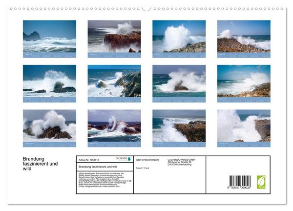 Produktbild: Brandung faszinierent und wild (hochwertiger Premium Wandkalender 2026 DIN A2 quer), Kunstdruck in Hochglanz
