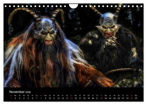 Produktbild: Perchten und Krampusse im Voralpenland (Wandkalender 2026 DIN A4 quer), CALVENDO Monatskalender