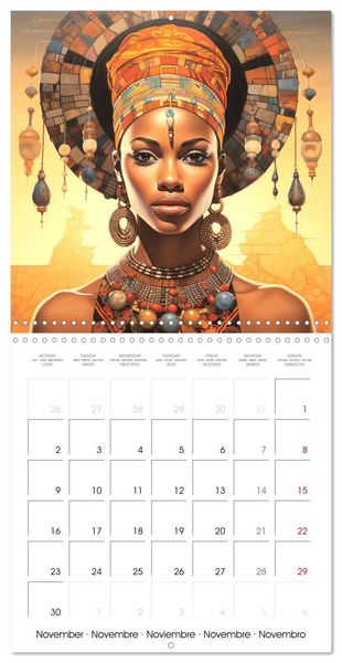 Produktbild: L'art de la beaut&eacute; africaine (Calendrier mural carr&eacute; 2026 30x30 cm) Calendrier double avec une page pour vos prises de notes