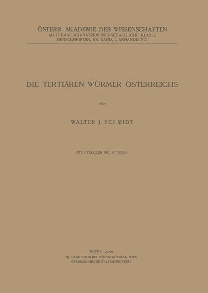 Produktbild: Die Terti&auml;ren W&uuml;rmer &Ouml;sterreichs