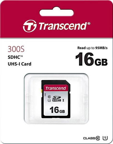 Produktbild: Transcend Premium 300S SDHC-Karte 16 GB Class 10, UHS-I, UHS-Class 1