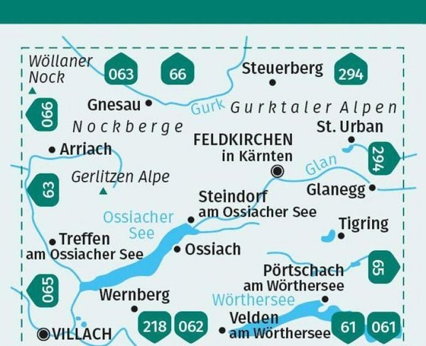 Produktbild: KOMPASS Wanderkarte 62 Ossiacher See, Feldkirchen in K&auml;rnten 1:25.000