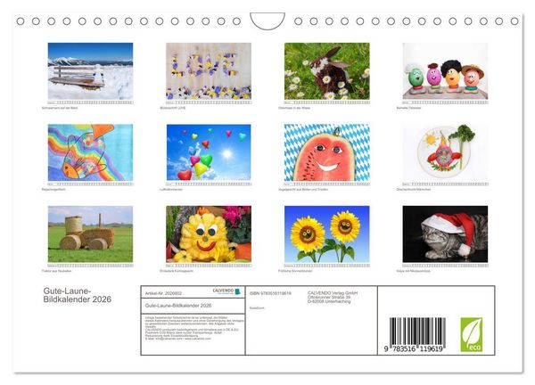 Produktbild: Gute-Laune-Bildkalender 2026 (Wandkalender 2026 DIN A4 quer), CALVENDO Monatskalender
