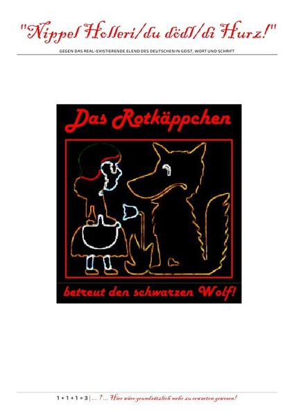 Produktbild: "Nippel Holleri/du d&ouml;dl/di Hurz!" (Das Rotk&auml;ppchen betreut den schwarzen Wolf!)