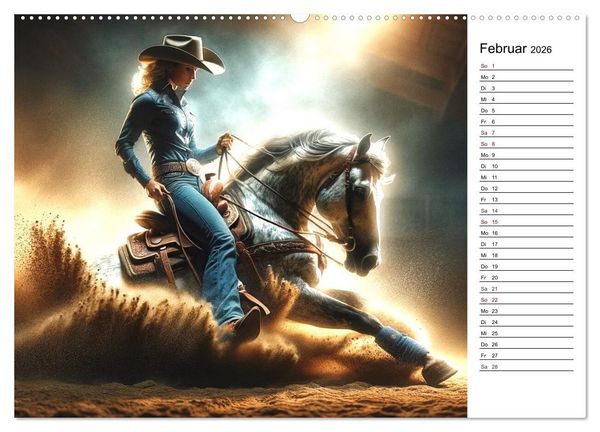 Produktbild: Westernreiten - Jahreszeiten im Sattel (hochwertiger Premium Wandkalender 2026 DIN A2 quer), Kunstdruck in Hochglanz