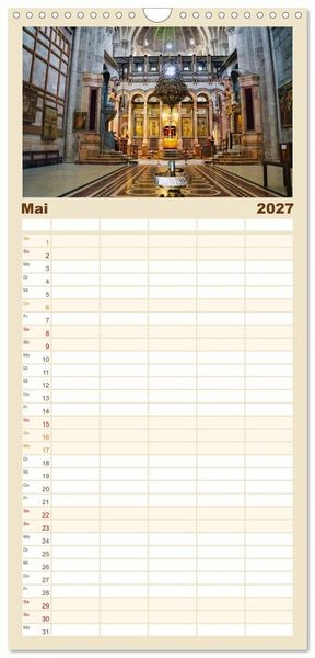 Produktbild: Familienplaner 2027 - Grabeskirche in Jerusalem mit 5 Spalten (Wandkalender, 21 x 45 cm) CALVENDO